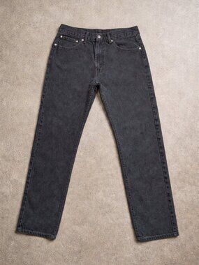 Levi’s 505 Regular Fit Jeans 34x30 Black Denim Straight Leg Y2k 2000s Era